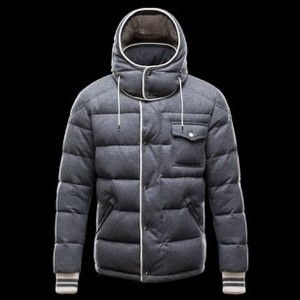 Moncler Mens Bresle Hooded Padded Short Coat Grey 03