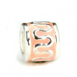 Pandora Outlet Zigzag Enamel Bead,Pink Enamelled