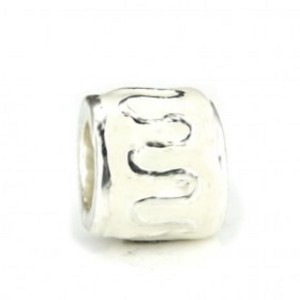 Pandora Outlet Zigzag Enamel Bead,White Enamelled