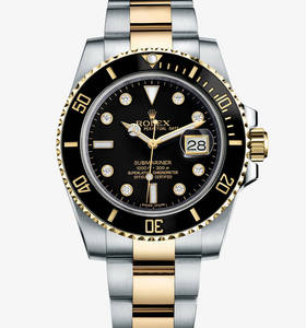 Replica Rolex Submariner Date Horloge : Geel Rolesor - combinatie van 904L staal en 18 karaat geelgoud - M116613LN - 0003