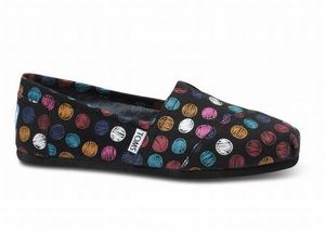 Hand Drawn Dots Black Toms Canvas Vrouwen Vegan Classics Schoenen