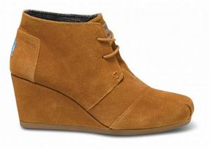 Kastanje Toms Suede Dames Desert Wedges Schoenen