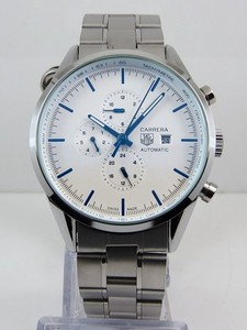 Copy Watches Tag Heuer Carrera Automatic Chronograph White Steel armband