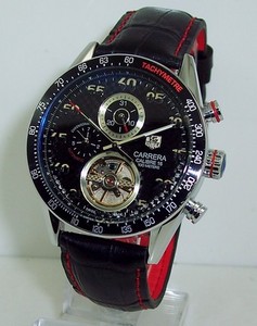 Copy Watches Tag Heuer Carrera CALIBRE 16 Tourbillon Automatic Chronograph Black Watch