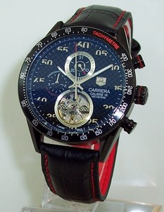 Copy Watches Tag Heuer Carrera CALIBRE 16 Tourbillon Automatic Chronograph Blue horloge