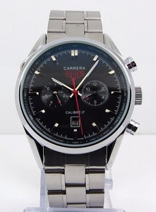 Copy Watches Tag Heuer Carrera Calibre 17 Automatic Chronograph Jack Heuer Edition Black stalen armband
