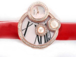 Replica Perfect Cartier Classic Rose Gold Case Diamond Bezel With Pink Dial AAA Watches