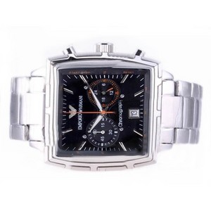 Replica Fancy Emporio Armani Classic Working Chronograph with Black Dial AAA Watches [Q2L1]