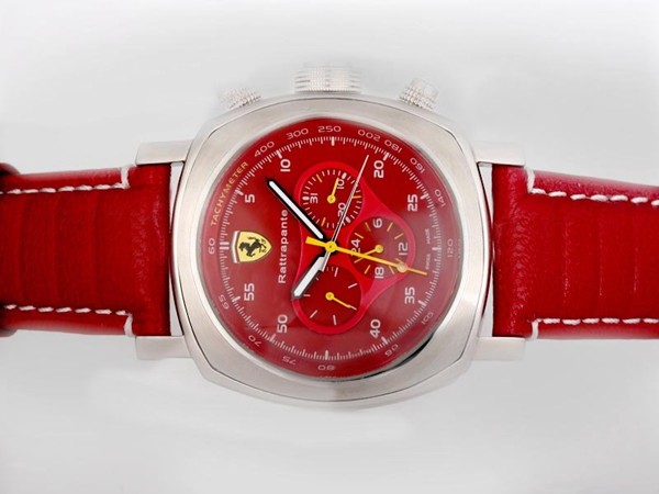 Panerai Ferrari Watch Rattapante Chronograph Automatic Red Dial and Strap