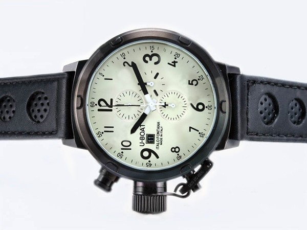 U-Boat Italo Fontana Watch Working Chronograph PVD Case-Beige Dial-Updated Case 45MM U-Boat Italo Fontana Watch Working Chronograph PVD Case-Beige Dial-Updated Case 45MM
