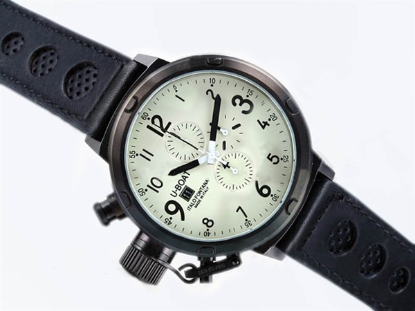 U-Boat Italo Fontana Watch Working Chronograph PVD Case-Beige Dial-Updated Case 45MM U-Boat Italo Fontana Watch Working Chronograph PVD Case-Beige Dial-Updated Case 45MM