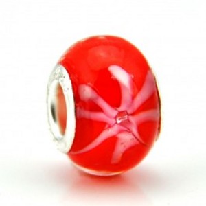 Goedkope Pandora For You 925 Sterling Zilver Enthousiasme Rode Achtergrond Roze Bloesems Murano Glass Bead