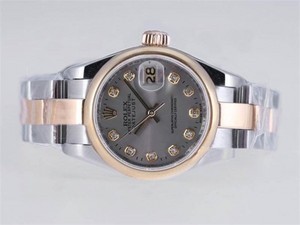 Replica Cool Rolex Datejust Automatic Movement Two Tone Diamond Markering AAA Horloges